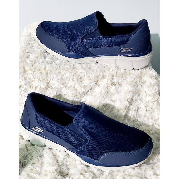 Skechers New Navy Blue SlipIn Sneaker Mens Size 10 Dadcore Cabincore - Picture 8 of 10